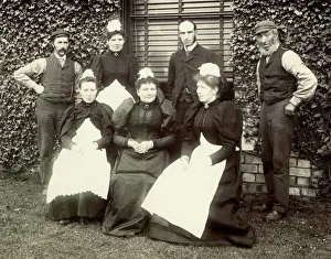Servant Collection: Downstairs servants of a country house