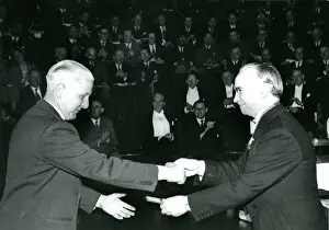 Dr E. S. Moult, left, Royal Aeronatical Society President?
