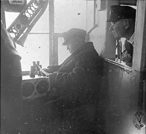 Dr Eckener in the control cabin aboard the Graf Zeppelin LZ