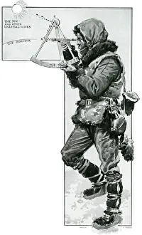 Images Dated 22nd December 2017: Dr. Frederick Cook using sextant 1908
