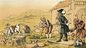 Images Dated 29th September 2011: Dr Syntax meditating on the tombstones