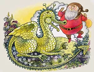 Images Dated 29th November 2007: Dragon with plump bearded man