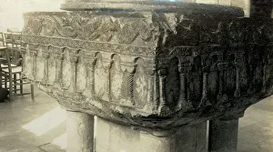 Dragons Prints: Dragons - Tournai font at All Saints Church, East Meon