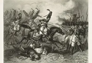 Dragoons Prints: Dragoons of the Spanish army in Nancis. Litography