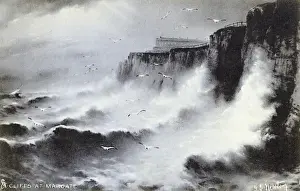 Seagull Prints: Dramatic view of the Cliffs at Margate, Kent, England