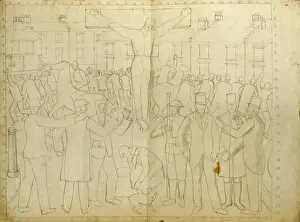 Drawing, An Allegory of Social Strife, by Archibald Ziegler