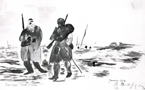 Drawing of two French soldiers, WW1