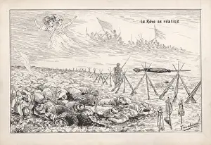 Drawing for postcard, The Dream Comes True, WW1
