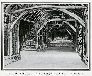 Hostel Gallery: Drawing by R. Borlase Smart of the ancient barn at Jordans Hostel