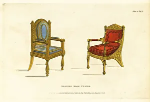 Furnishings Prints: Drawing room chairs, 1811