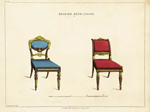 Two drawing room chairs, Regency style