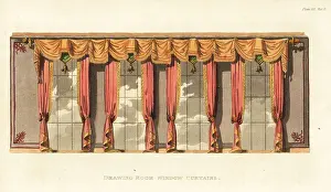 Drawing Room Prints: Drawing-room window curtains designed by George Bullock