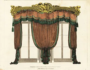 Drawing-room window curtains, Regency style