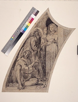 Brandon Gallery: Drawing for a Wall Painting for S. Brigida in Piazza Farnese