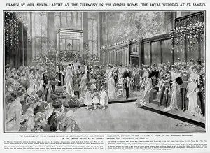 Nov21 Prints: Drawn by our Special Artist at the ceremony in the Chapel Royal - The Royal Wedding at St