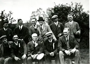Celebrating Prints: Draycott, Cotswold village, men celebrating Coronation