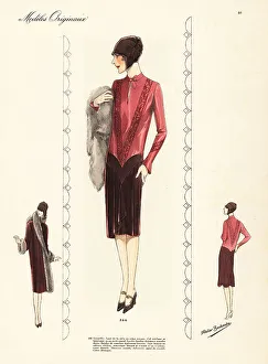 Dress with crepe roma top and velvet chiffon skirt