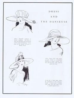 Images Dated 5th May 2016: Dress and the Danceuse - three fashionable hat designs, 1922