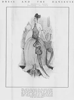 Images Dated 28th April 2016: Dress and the Danseuse - A beautiful model sketched in Paris