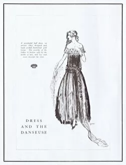 Images Dated 5th May 2016: Dress and Danseuse - a sketch by Peres for a ball dress, 19