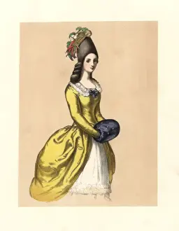 Bouffant Prints: Dress early in the reign of King George III, 1760-1770
