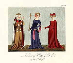 Lifestyle Prints: Dress of noble women of the 14th century