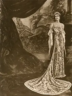 Consort Prints: Dress for Queen Elizabeth (Queen Mother) Coronation 1937