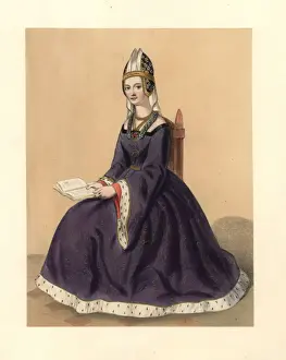 Veils Prints: Dress of the reign of King Henry V and early