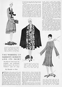 Three dresses from Lanvin illustrating the widening