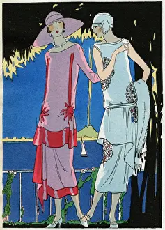 Multi Coloured Prints: Two dresses by Martial et Armand and Bernard