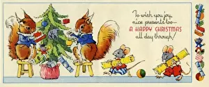 Squirrels Prints: Dressing the Christmas tree