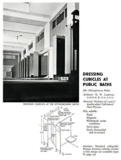 Plywood Prints: Dressing cubicles at public baths, Sittingbourne, Kent
