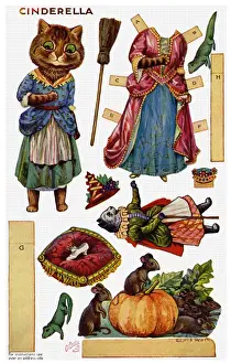 Cinderella Prints: Dressing doll. Cinderella