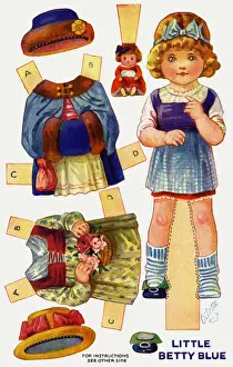 Bowley Prints: Dressing doll. Little Betty Blue