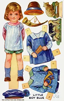 Bowley Prints: Dressing doll. Little Boy Blue
