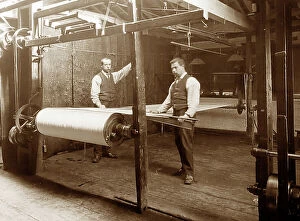 Cloth Collection: Dressing frame in a woollen mill in Bradford