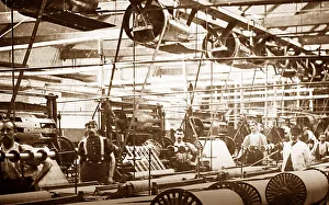 A dressing machine, linen production, Victorian period
