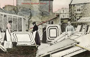 Images Dated 28th July 2011: Dressing Shetland Shawls