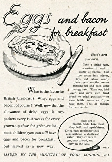 Allowance Collection: Dried eggs and bacon for breakfast 1945