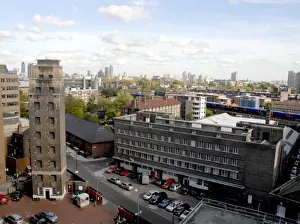 London Fire Brigade Prints: Drill Tower and Rear Block building, Lambeth HQ