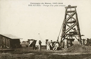 Images Dated 3rd July 2020: Drilling an artesian well at Berrechid during the French Campaign in Morocco (1907-1908)