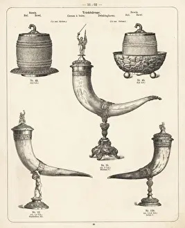 Catalog Prints: Drinking horns and tankards