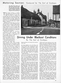 Images Dated 28th January 2020: Driving under blackout conditions, 1939