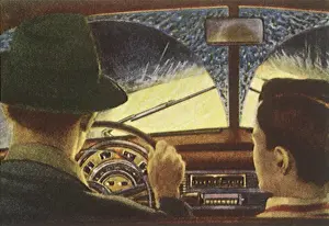 Rainy Prints: Driving in the Rain Date: 1950