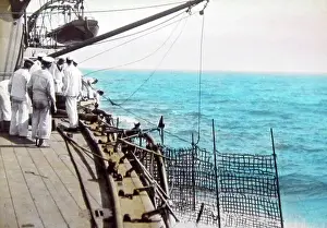 Dropping Prints: Dropping target for gun prictice Battleship Royal Navy