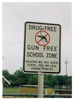 Drug Prints: Drug free school zone sign