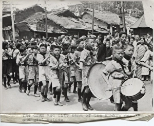 Drum and fife band, Hankow scouts and guides, China