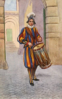 Images Dated 10th April 2019: Drummer of the Swiss Guard - Vatican City, Rome, Italy