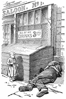 Cents Prints: Drunk Outside NY Saloon