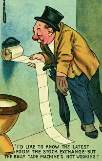 Images Dated 27th September 2011: Drunk Stockbroker - confused by toilet roll